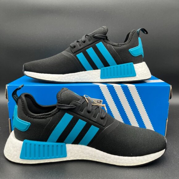 Adidas NMD_R1 Black Active Teal White HQ4461 Men's Sneakers Shoes Multi Size NEW - Picture 2 of 7